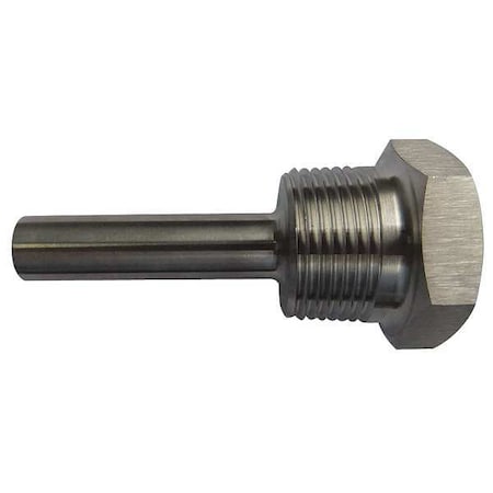 Bimetal Thermowell, 316SS, 1/2 NPSM, Bore Dia.: 0.26 in MPN:24C461
