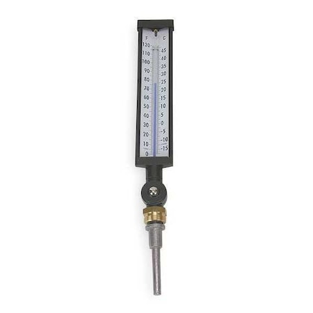 Industrial Thermometer, 0 to 120 F, Case Color: Black MPN:4LZN7