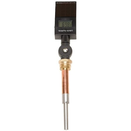 Digital Solar Powered Thermometer, -50 Degrees to 300 Degrees F, Stem Length: 6 in MPN:6CMZ3