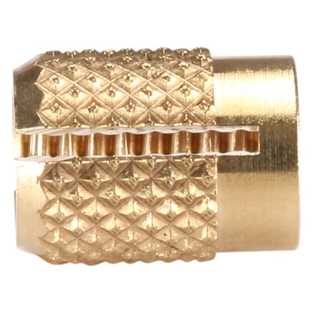 Press Insert, #6-32 Int Thrd Sz, 1/4 in L, 13/64 in Dia., Brass, Plain, 1000 PK MPN:240-006-BR-PK1000