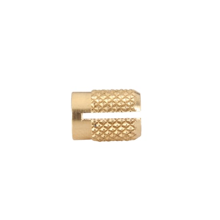 Press Insert, #8-32 Int Thrd Sz, 5/16 in L, 15/64 in Dia., Brass, Plain, 1000 PK MPN:240-008-BR-PK1000