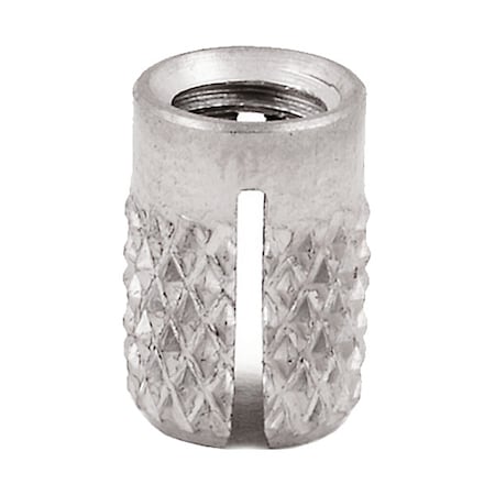 Press Insert, M5-0.80 Int Thrd Sz, 9.525 mm L, 6.654 mm Dia., 18-8 Stainless Steel, Plain, 5 PK MPN:240-M5-CR-PK5
