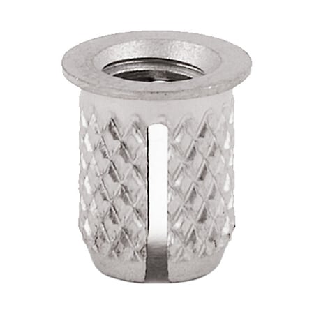 Press Insert, M3-0.50 Int Thrd Sz, 4.775 mm L, 4.216 mm Dia., 18-8 Stainless Steel, Plain, 5 PK MPN:260-M3-CR-PK5