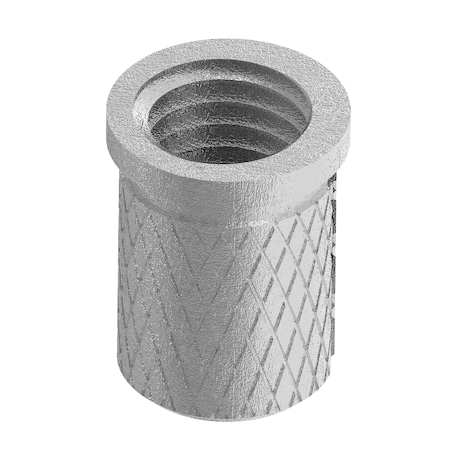 Press Insert, M8-1.25 Int Thrd Sz, 14.3 mm L, 9.880 mm Dia., Aluminum, Plain, 10 PK MPN:260-M8-AL-PK10