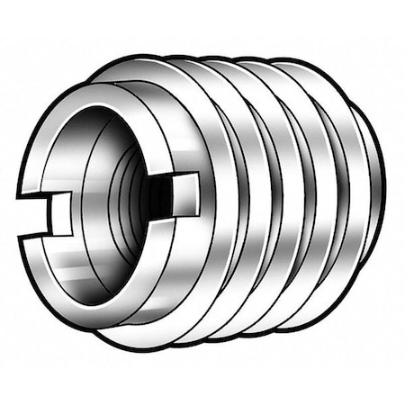 Knife Thread Insert, M8-1.25 Int Thrd Sz, 5/8 in L, 15.0876 mm Dia., Brass, Plain, 10 PK MPN:400-M8-PK10