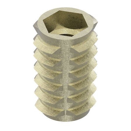 Hex Drive Threaded Insert, M4-0.70 Int Thrd Sz, 10 mm L, 7.391 mm Dia., Zinc Alloy, Plain, 50 PK MPN:800407-10-PK50