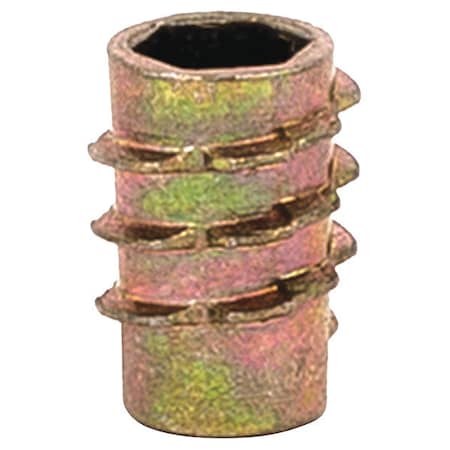 Hex Drive Threaded Insert, #8-32 Int Thrd Sz, 25/64 in L, 17/64 in Dia., Zinc Alloy, Plain, 100 PK MPN:800832-10-PK100