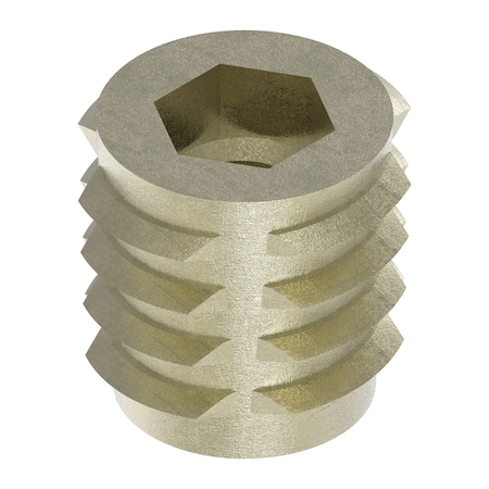 Hex Drive Threaded Insert, No. 10-24 Int Thrd Sz, 25/64 in L, 3/8 in Dia., Zinc Alloy, Plain, 50 PK MPN:801024-10-PK50