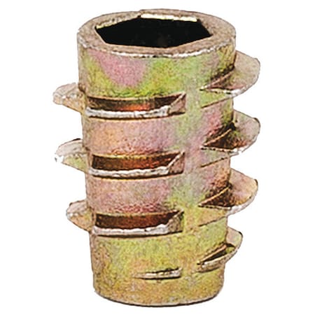 Hex Drive Threaded Insert, #10-32 Int Thrd Sz, 33/64 in L, 27/64 in Dia., Zinc Alloy, Plain, 50 PK MPN:801032-13-PK50