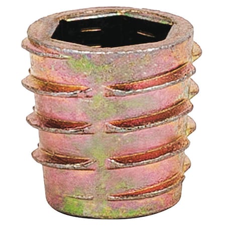 Hex Drive Threaded Insert, M8-1.25 Int Thrd Sz, 33/64 in L, 14.3 mm Dia., Zinc Alloy, Plain, 25 PK MPN:808125-13-PK25