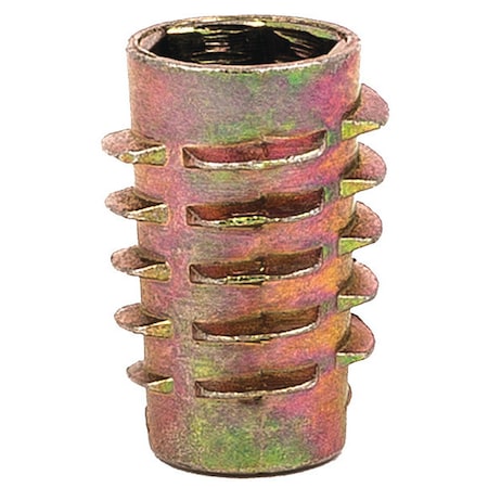 Hex Drive Threaded Insert, M8-1.25 Int Thrd Sz, 25/32 in L, 14.3 mm Dia., Zinc Alloy, Plain, 25 PK MPN:808125-20-PK25