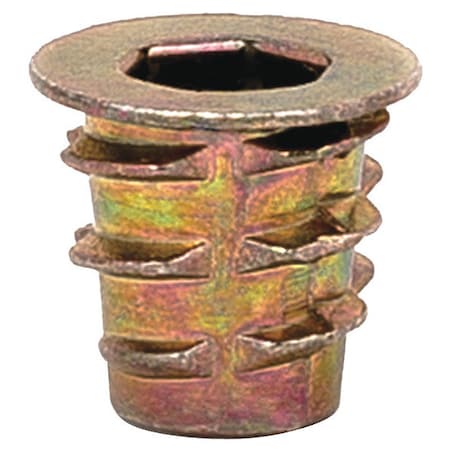 Hex Drive Threaded Insert, #10-24 Int Thrd Sz, 7/16 in L, 7/16 in Dia., Zinc Alloy, Plain, 50 PK MPN:901024-11-PK50