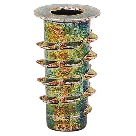 Hex Drive Threaded Insert, #10-24 Int Thrd Sz, 25/32 in L, 29/64 in Dia., Zinc Alloy, Plain, 50 PK MPN:901024-20-PK50