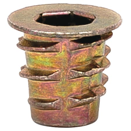 Hex Drive Threaded Insert, #10-32 Int Thrd Sz, 7/16 in L, 7/16 in Dia., Zinc Alloy, Plain, 50 PK MPN:901032-10-PK50