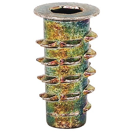 Hex Drive Threaded Insert, #10-32 Int Thrd Sz, 25/32 in L, 29/64 in Dia., Zinc Alloy, Plain, 25 PK MPN:901032-20-PK25