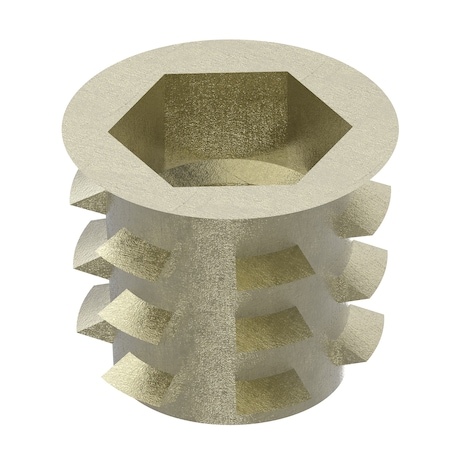Hex Drive Threaded Insert, M10-1.50 Int Thrd Sz, 13 mm L, 15.494 mm Dia., Zinc Alloy, Plain, 25 PK MPN:901050-13-PK25
