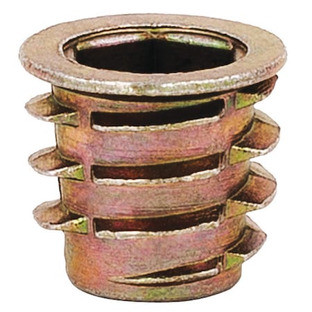 Hex Drive Threaded Insert, M8-1.25 Int Thrd Sz, 33/64 in L, 14.4 mm Dia., Zinc Alloy, Plain, 25 PK MPN:908125-13-PK25