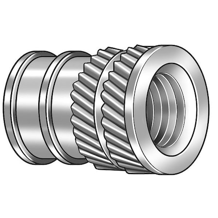 Ultrasonic Insert, M2.5-0.45, 7/32 in L, 0.159 in Insert Dia., 0.141 in Tapered End Dia., Brass MPN:DV-M25-TH-PK100