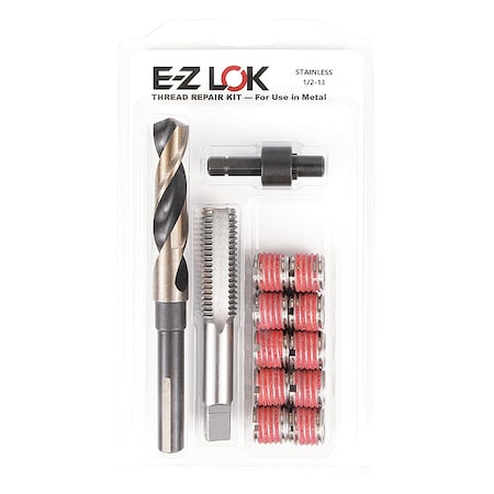 Thread Repair Kit, Self Locking Thread Inserts, 18-8 Stainless Steel, 10 Inserts MPN:EZ-303-8