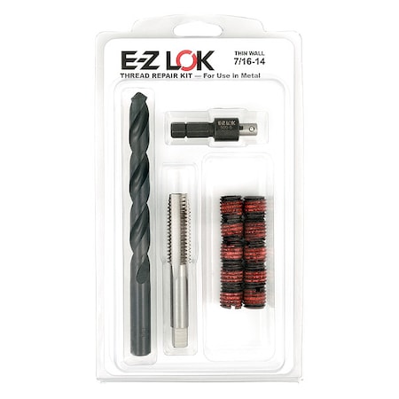 Thread Repair Kit, Self Locking Thread Inserts, Steel, 10 Inserts MPN:EZ-310-7