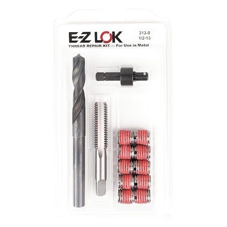 Thread Repair Kit, Self Locking Thread Inserts, 18-8 Stainless Steel, 10 Inserts MPN:EZ-313-8