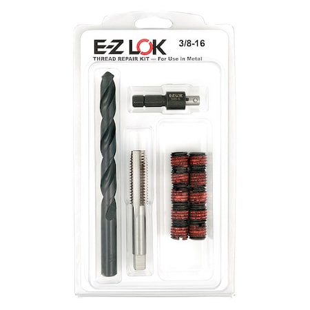 Thread Repair Kit, Self Locking Thread Inserts, Steel, 10 Inserts MPN:EZ-329-6