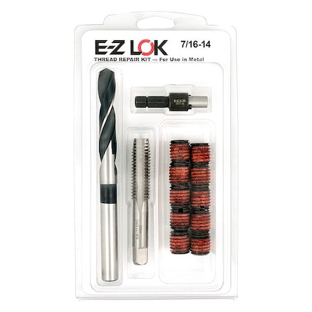 Thread Repair Kit, Self Locking Thread Inserts, Steel, 10 Inserts MPN:EZ-329-7