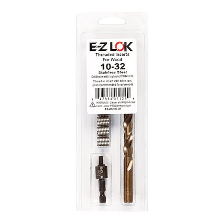 Thread Repair Kit, Knife Thread Inserts, 18-8 Stainless Steel, 6 Inserts MPN:EZ-400-332-CR