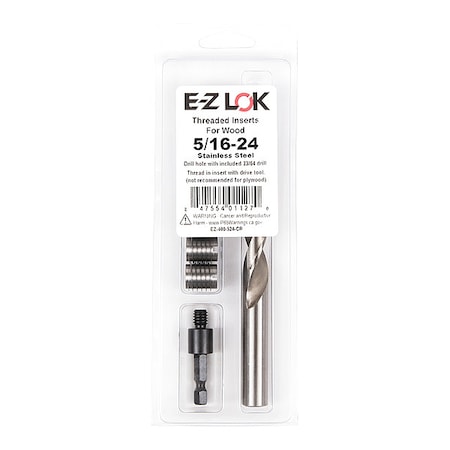 Thread Repair Kit, Knife Thread Inserts, 18-8 Stainless Steel, 5 Inserts MPN:EZ-400-524-CR