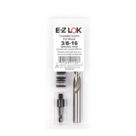 Thread Repair Kit, Knife Thread Inserts, 18-8 Stainless Steel, 5 Inserts MPN:EZ-400-6-CR