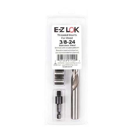 Thread Repair Kit, Knife Thread Inserts, 18-8 Stainless Steel, 5 Inserts MPN:EZ-400-624-CR