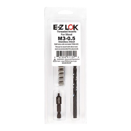 Thread Repair Kit, Knife Thread Inserts, Plain, 10 Inserts MPN:EZ-400-M3-CR