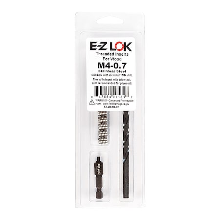 Thread Repair Kit, Knife Thread Inserts, 18-8 Stainless Steel, 10 Inserts MPN:EZ-400-M4-CR