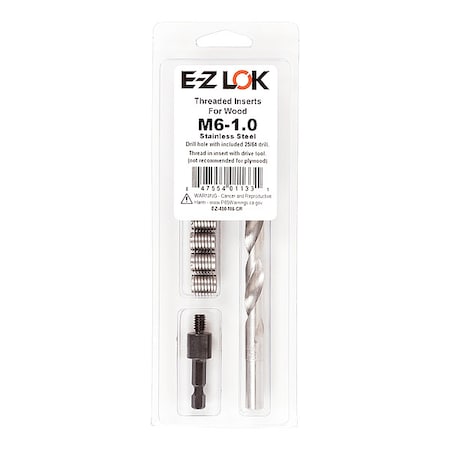 Thread Repair Kit, Knife Thread Inserts, Plain, 6 Inserts MPN:EZ-400-M6-CR