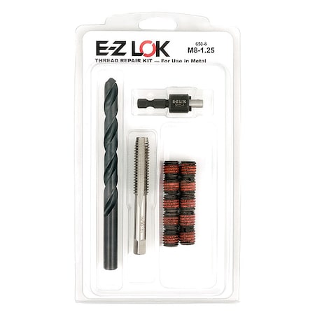 Thread Repair Kit, Self Locking Thread Inserts, Steel, 10 Inserts MPN:EZ-650-8
