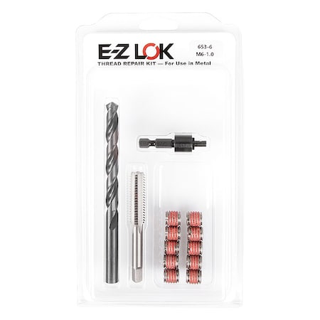 Thread Repair Kit, Self Locking Thread Inserts, 18-8 Stainless Steel, 10 Inserts MPN:EZ-653-6