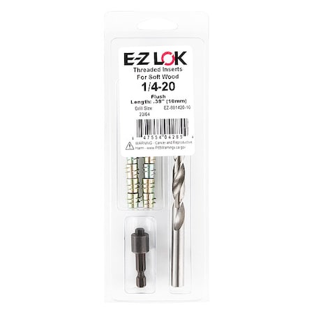 Thread Repair Kit, Hex Drive Threaded Inserts, 1/4