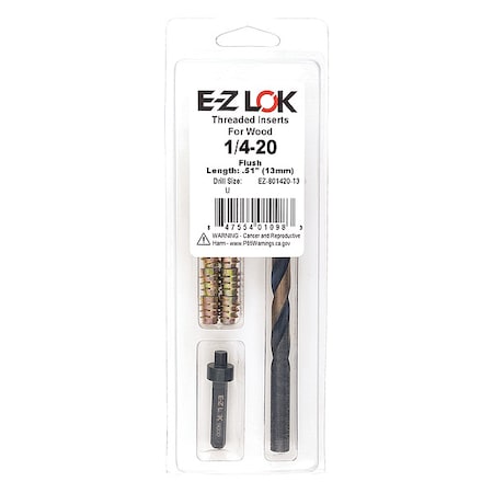 Thread Repair Kit, Hex Drive Threaded Inserts, 1/4