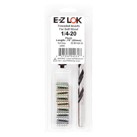 Thread Repair Kit, Hex Drive Threaded Inserts, 1/4