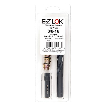 Thread Repair Kit, Hex Drive Threaded Inserts, 3/8