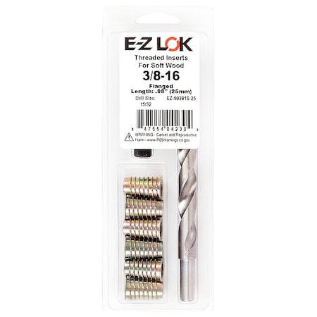 Thread Repair Kit, Hex Drive Threaded Inserts, 3/8