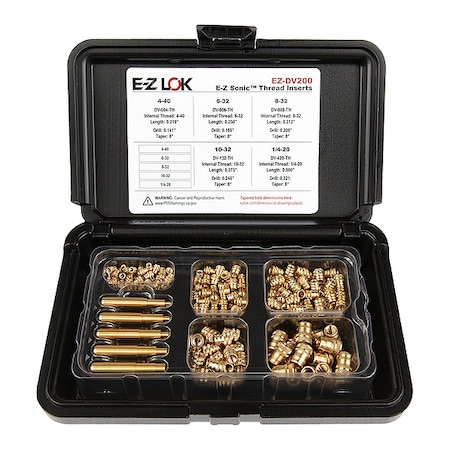 Heat-Set Insert Kit, #4-40 to 1/4