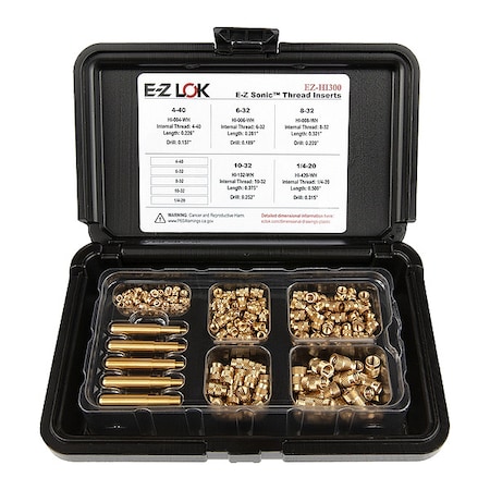 Heat-Set Insert Kit, #4-40 to 1/4