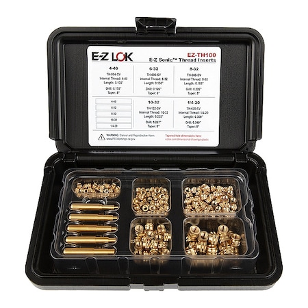 Heat-Set Insert Kit, #4-40 to 1/4