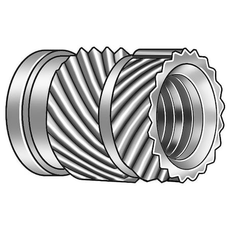 Ultrasonic Insert, #10-32, 3/8 in L, 0.278 in Insert Dia., 0.249 in Tapered End Dia., Brass, 500 PK MPN:HI-132-WH-PK500