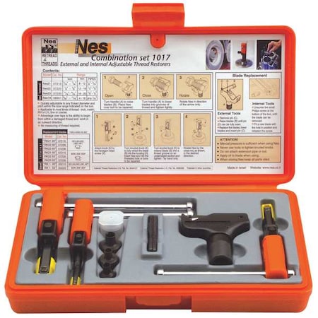 Thread Repair Kit, External 5/32 in to 3/4 in, Internal 5/16 in to 13/16 in Thrd Sz, Steel, Steel MPN:NES1017