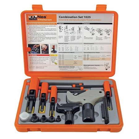 Thread Repair Kit, External 5/32 in to 1 1/2 in, Internal 5/16 in to 1 1/4 in, Steel MPN:NES1025