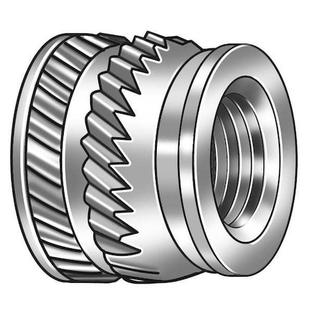 Ultrasonic Insert, #6-32, 5/32 in L, 0.206 in Insert Dia., 0.199 in Tapered End Dia., Brass, 100 PK MPN:TH-006-SV-PK100