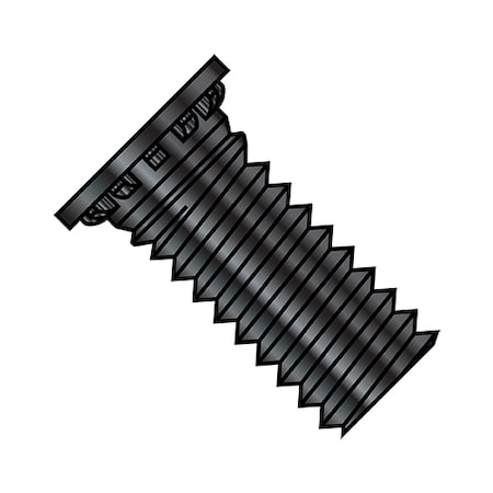 Self-Clinching Stud, 8-32 x 3/8 in, 3/8 in, Flush Head Self Clinching, Steel, Black Oxide Finish MPN:0806SCNB