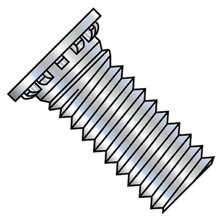 Self-Clinching Stud, 10-24 x 3/4 in, 3/4 in, Flush Head Self Clinching, Steel, Zinc Plated Finish MPN:1012SCN